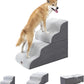 Pettycare Dog Stairs Ramp for High Beds and Couch,Curved Dog Steps for Small Pets, Pet Stairs Non-Slip Balanced Portable Puppy Ramp Indoor, 4 Steps,Grey