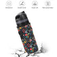 Neoprene Water Bottle Carrier Bag with Adjustable Shoulder Strap for Owala 24 OZ Tumbler, Insulated Water Bottle Cover for Owala FreeSip Insulated Water Bottle (Little Flower, 24 OZ)
