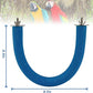 Rypet U Shape Parrot Perch Stand Toy for Paw Grinding Clean Stick Exercise, Rough-Surfaced Quartz Bird Perch Standing Cage Accessories for for Small Parakeets Cockatiels Conures Macaws Finches(Blue)