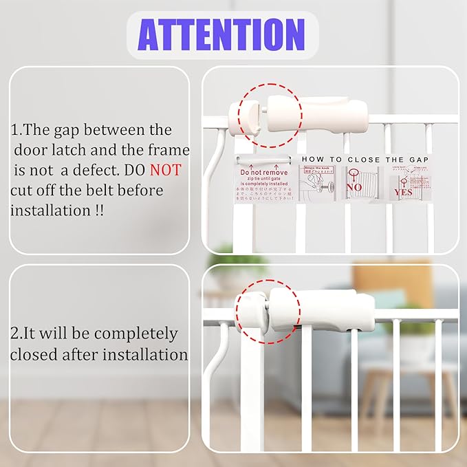 Baby Gates Extra Wide 71.5-76.4 Inch Large Baby Gates for Stairs Tension Pet Dog Gates Indoor for Doorways No Drilling Pressure Mounted Pet Gates for Kids