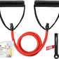 RitFit Single Resistance Exercise Band with Comfortable Handles - Ideal for Physical Therapy, Strength Training, Muscle Toning - Door Anchor and Starter Guide Included
