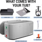 XXL Cold Plunge Tub for Athletes, Compatible with Water Chillers, 224-Gallon Inflatable Ice Bath Tub with Insulated Lid, Thermometer, Water-Absorbent Mat, Portable Ice Pod for Cold Water Therapy