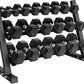 450/550 Dumbbell Sets with Rack, Rubber Hex Dumbbells, Free Weight set for Home Gym, Hand Weights with Chrome Handle for Strength Training