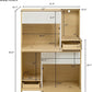 Cat Litter Box Enclosure Furniture Hidden Indoor 2-in-1 Wooden Cat House & Washroom Cabinet with Drawer for 2 Cats, 31.4"x15.7"x44.8"H