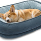 Orthopedic Dog Bed for Medium Size Dog Washable Cover, Egg Crate Foam Bed for Senior Dogs,Oval Kennel Bed, Pet Couch Bed with Four Sided Bolster, Removable Washable Cover Non-Slip Bottom, Haze Blue