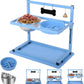 SHAINFUN Blue Raised Dog Bowl Stand with Two 1700ml Stainless Steel Food Bowl, a Slow Feeder and Spill Proof Mat, Adjustable Elevated Dog Bowls for Large Medium and Small Breeds