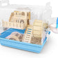 Cycodo 8 in 1 Acrylic Hamster Cage,2-Tier Dwarf Hamster Cage with Wooden Wheel & Hideout,Small Hamster Habitat with Accessories,Clear Pet Mice House(Blue,14" L*10" W*11" H)