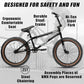 Freestyle BMX Bike, 20 Inch Yaphet Bicycle for Teen Beginner and Adult Riders, Bike with Hi-Ten Steel Frame, Multiple Colors