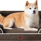 EHEYCIGA Orthopedic Dog Beds for Large Dogs, Waterproof Memory Foam Large Dog Bed with Sides, Non-Slip Bottom and Egg-Crate Foam Pet Couch Bed with Washable Removable Cover, Brown