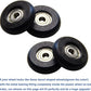 Total Gym Replacement Set Wheels/Rollers for Models 2000, 3000, and More -Black (4 Pack)