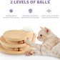 Made4Pets Cat Scratching Post Cat Scratcher Kitten Toys for Indoor Cats Wooden Ball Track Two-Layer Modern Sisal 17.7" Tall Scratch Post Interactive Toy with Dangling Ball