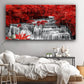 Yxbhhym Large Black and White Decor Waterfall Canvas Wall Art Red Tree Wall Decor Landscape Prints Posters Forest Scenery Paintings for Wall Decoration Bedroom Living Room Décor- Framed Wall Art