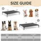 Petsfit Elevated Raised Outdoor Dog Bed - Cooling Elevated Dog Cot, Upgraded Adjustable Firmness Pet Bed，Pet Hammock Bed with Chew Proof Breathable Teslin Mesh，Non Slip, Black 42”