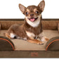 Comfort Expression Small Dog Beds Waterproof Orthopedic Foam Dog Sofa Beds for Small Dogs Comfy Pet Bed with Washable Removable Cover & Non-Slip Bottom(X-Small,Brown)