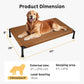Veehoo Soft Plush Elevated Dog Bed, Raised Dog Beds with Heavy Duty Frame, Non-Slip Silicon Feet, Washable & Breathable Pet Cot for Indoor or Outdoor Use, 47" x 29", Brown, CWC2432A