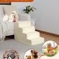 Dog Stairs for Small Dogs,13" H,3-Step Dog Steps for High Bed,Couch,Pet Stairs for Dogs and Cats Climbing with Non-Slip Bottom and Washable Cover,Beige