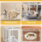 Dog Playpen, Clear Acrylic Plastic Puppy Playpen Indoor, Pet Pen for Puppy Cat Bunny, Transparent Easy Assemble Foldable Whelping Box for Dogs, Puppy Playpen with Gate (23.6" Height, 10PCS)