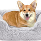 Best Friends by Sheri Shag Lounge Bed Calming Faux Fur Dog Bed, Frost, Medium, 30" x 20"
