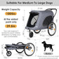 R8 Extra Large Foldable Pet Stroller, Dog Stroller & Pet Trailer for Large Dogs Under 100 lbs, Unmovable, Disabled & Pregnant Dogs - Conveniently Carriable by Bike and Car, Grey
