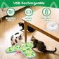 VIWIK Interactive Cat Toys for Indoor Cats, Hide and Seek Moving Feather Toy for Bored Adult Cats with Suction Cup & Cover, Automatic Kitten Wand Toy, Cat Enrichment Toys for All Breeds Green