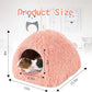 YUEPET Guinea Pig Bed Plush Calming Hideout, Warm Rabbit Hide for Hamsters Hedgehogs Ferrets Dwarf Rabbits and Other Small Animals(Pink)