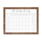 Personalized Dry Erase Wall Calendar with Custom To do list and Notes Organization Sections | Large Whiteboard Calendar (24" W x 18" H, Walnut Frame)