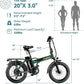 Foldable Electric Bike for Adults, 30+MPH, 48V 20Ah Removable Battery up to 80Miles, 20" Fat Tire Peak 1000W Motor Dirt Ebike Adult Electric Bicycle for City Commute Beach Mountain Adventurous E Bike