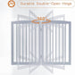 Freestanding Wooden Pet Gate - Foldable Indoor Dog Gate, 80 Inch Wide, 4 Panels, Grey
