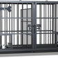 aboxoo 48/42 inch XL Dog Crate for Large Dog/Double Medium Dogs,Heavy Duty Metal Dog Cages,All Metal Open Top,Dog Kennel Indoor with Wheels,Floor Grid, Tray, Divider and Feeding Bowl