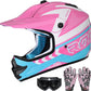 Youth Dirt Bike Helmet DOT Certified - Full Face Motorcycle Helmet for Off-Road, ATV, Street Riding, Includes Adjustable Goggles & Protective Gloves