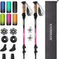 KINGGEAR Nordic Walking Stick, TP1 Hiking Poles Retractable Lightweight 7075 Aluminum, Trekking Poles with Flip Lock, Natural Cork and EVA Grip, 2pc Hiking Gear