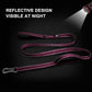 TwoEar 4FT 1IN Strong Rose Dog Leash with 2 Padded Handles, Traffic Handle Extra Control, Comfortable Soft Dual Handle, Auto Lock Hook, Reflective Walking Lead for Small Medium and Large Dogs