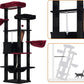 Heybly Cat Tree, 68 inch Multi-Level Cat Tower for Indoor Cats, 2 Widened Plush Perches Cat Condo with Scratching Board and Big Caves, Black and Red HCT025BR