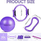 Home Pilates Kit for Women Pilates Equipment Ring and Ball Set Magic Circle Hoop with 5 Resistance Bands Compact Toning Fitness Essentials Starter Set Accessories