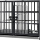 aboxoo 42/48 inch Heavy Duty Metal Dog Crate for 2 Dogs/Large Dog,All Metal Open Top Stackable,Dog Kennel Indoor with Wheels,Floor Grid, Tray, Divider and Feeding Bowl
