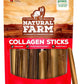 Natural Farm Collagen Dog Chews (3-5”, 10 Units), Odor-Free Long Lasting Bully Sticks & Rawhide Alternative Dog Treats, 95% Collagen Low Fat, High Protein – Small & Medium Dogs