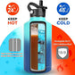 Water Bottle Insulated 32oz 40oz 64oz 128oz Straw Lid Spout Lid & 3 Lids, Leak Proof, Vacuum Insulated,Stainless Steel Water Bottle Wide Mouth for Sports, Gym or Office