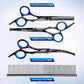 Gimars Dog Grooming Scissors Kit Professional 4CR with Safety Round Tip, 5 in 1 Heavy Duty Titanium Coated Thinning & Curved & Straight Shears