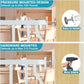 29.9-33.4 in Wide Baby Gate for Stairs Doorways, Auto Close Child Safety Gates Indoor for Dogs Pets, Pressure Mounted Metal Barrier Kids Toddler Door Walk Through, 30" Tall, White