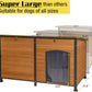 Aivituvin Extra Large Dog House Outdoor Heated Dog Kennel with Insulation Liner for Winter Strong Iron Frame Insulated Dog Cage with Heater,59"