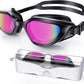 Swim Goggles, Unisex Adult Swimming Goggles Anti Fog Anti UV No Leakage Wide View for Men Women Youth