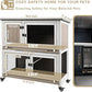 36" L Rabbit Hutch Indoor with 4 Metal Wheels, 2-Story Wooden Bunny Hutch Outdoor Bunny Cage, 2 Deeper Pull-Out Trays, Ramp, Rabbit Cage Guinea Pig Pet House for Small Animals