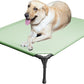Soft Mesh Elevated Pet Bed for Large Medium Dogs Outdoor Resting Cot with Water-Resistant, Air-Permeable, Cooling and Anti-Skid Portable Dog Bed, Up to 80 lbs, 33.3" L x 25.2" W x 6.9" H, Green