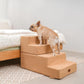 Made4Pets Dog Steps for Bed, Extra Wide Dog Stairs for High Bed Couch Sofa, 35D Foam Pet Steps for Small Dogs and Cats, Non-Slip Bottom Pet Stairs, Tan, 4 Steps