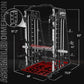 Mikolo Smith Machine, 2200lbs Squat Rack with LAT-Pull Down System & Cable Crossover Machine, Training Equipment with Leg Hold-Down Attachment