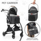MoNiBloom Pet Stroller for Small/Medium Dogs w/Detachable Carrier & Lightweight Aluminum Frame, Folding Jogging Travel Stroller, Dark Gray