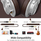 OneOdio A70 Bluetooth Over Ear Headphones, Wireless Headphones w/ 72H Playtime, Hi-Res, 3.5mm/6.35mm Wired Audio Jack for Studio Monitor & Mixing DJ E-Guitar AMP, Computer Laptop PC Tablet - Silver