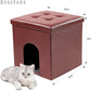 MEEXPAWS Cat Litter Box Enclosure Furniture Hidden, Cat Washroom Bench Storage Cabinet Small 19.7'' x 19.7'' x 19.7''| Dog Proof | Waterproof Inside | Easy Clean | Easy Assembly | Odor Control(Brown)