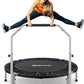 BCAN 40/48" Foldable Mini Trampoline Max Load 330lbs/440lbs, Fitness Rebounder with Adjustable Foam Handle, Exercise Trampoline for Adults Indoor/Garden Workout