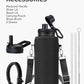 32oz Insulated Water Bottle,Stainless Steel Vacuum Water Bottle, BPA-Free & Leakproof -with Paracord Handle,Strap,Straw Spout Lids,Large Water Jug for Gym Sports